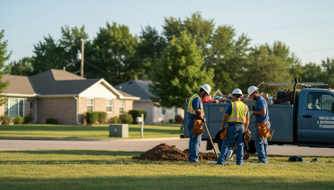 Residential water line and bathroom plumbing service in Conroe, TX